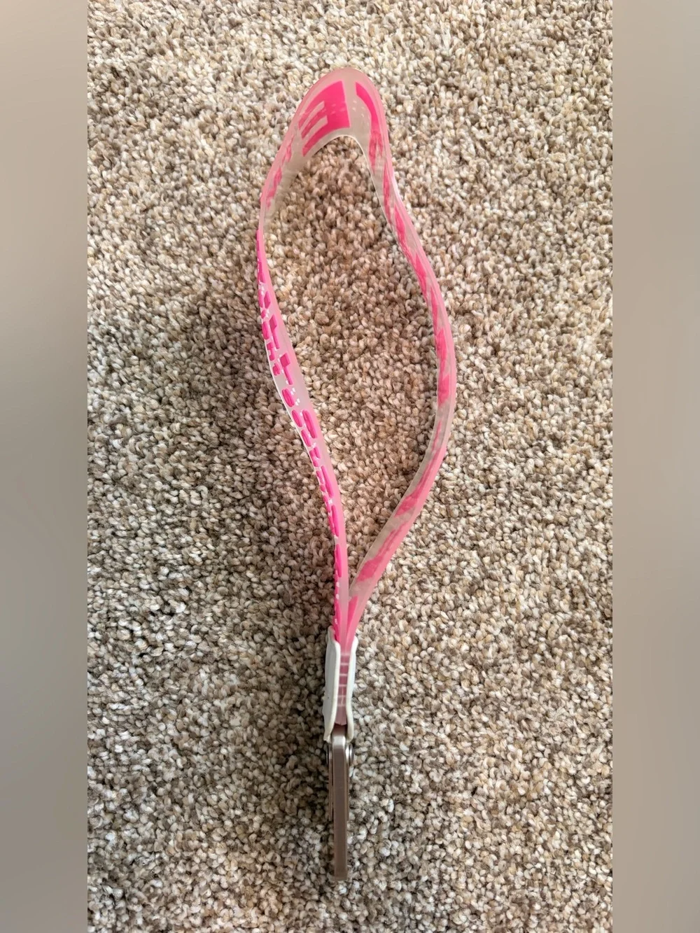 Off-White hot Pink Logo Strap with durable clip